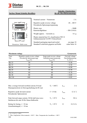 SK23_02 Datasheet PDF Diotec Semiconductor Germany 