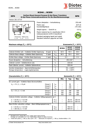 BC846_11 Datasheet PDF Diotec Semiconductor Germany 