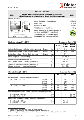 BC856_15 Datasheet PDF Diotec Semiconductor Germany 