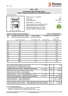 S1A_11 Datasheet PDF Diotec Semiconductor Germany 