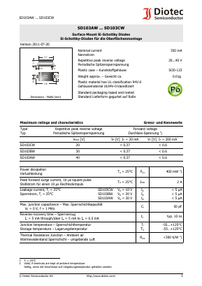 SD103AW Datasheet PDF Diotec Semiconductor Germany 