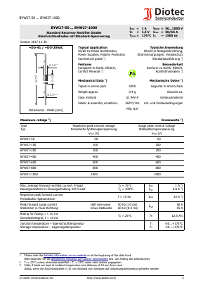 BYW27600 Datasheet PDF Diotec Semiconductor Germany 