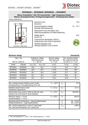 BYZ35A22 Datasheet PDF Diotec Semiconductor Germany 