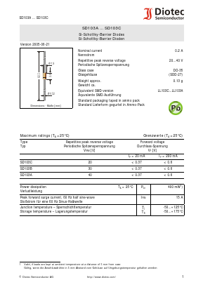 SD103C Datasheet PDF Diotec Semiconductor Germany 