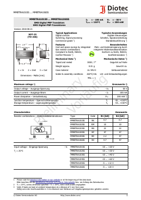 MMBTRA101SS Datasheet PDF Diotec Semiconductor Germany 