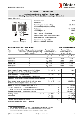SK2030YD2 Datasheet PDF Diotec Semiconductor Germany 