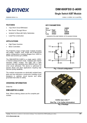 DIM1600FSS12-A000 Datasheet PDF Dynex Semiconductor