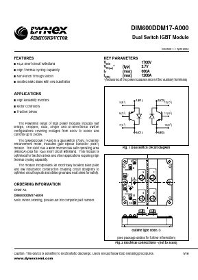 DIM600DDM17-A000 Datasheet PDF Dynex Semiconductor
