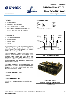 DIM1200ASM45-TL001 Datasheet PDF Dynex Semiconductor