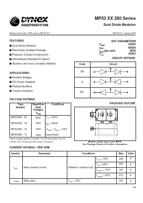 MP03XX280-20 Datasheet PDF Dynex Semiconductor