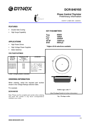 DCR3910Y22 Datasheet PDF Dynex Semiconductor