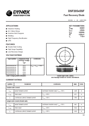 DSF20545SF Datasheet PDF Dynex Semiconductor