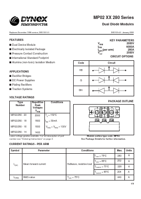 MP02/280-14 Datasheet PDF Dynex Semiconductor