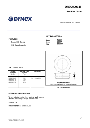 DRD2000L44 Datasheet PDF Dynex Semiconductor