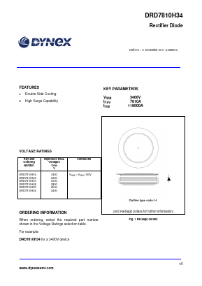 DRD7810H34 Datasheet PDF Dynex Semiconductor