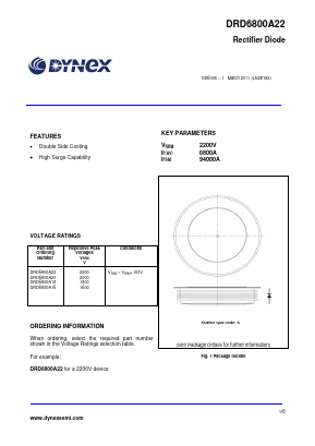 DRD6800A18 Datasheet PDF Dynex Semiconductor