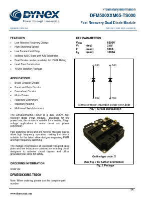 DFM500XXM65-TS000 Datasheet PDF Dynex Semiconductor