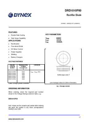DRD1010F60 Datasheet PDF Dynex Semiconductor