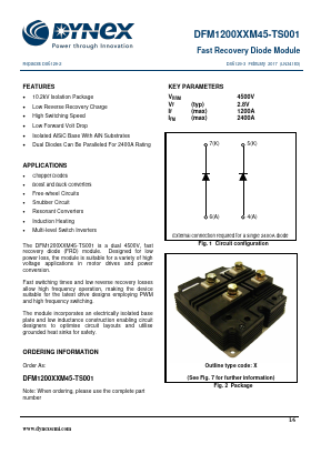 DFM1200XXM45-TS001 Datasheet PDF Dynex Semiconductor
