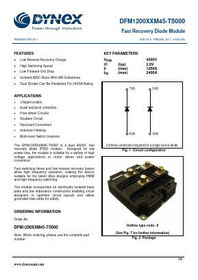 DFM1200XXM45-TS000 Datasheet PDF Dynex Semiconductor