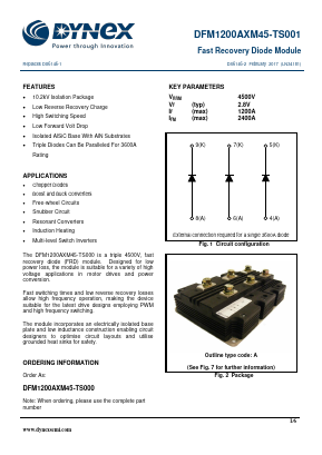 DFM1200AXM45-TS001 Datasheet PDF Dynex Semiconductor
