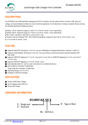 EC49021AS Datasheet PDF E-CMOS Corporation