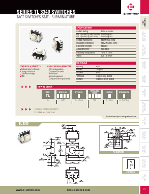 TL3340 Datasheet PDF E-SWITCH