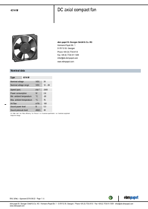 4314M Datasheet PDF ebm-papst