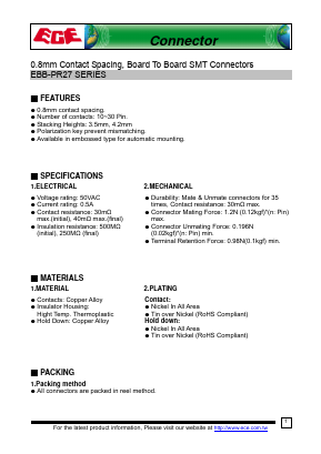 EBB-PR27 Datasheet PDF EXCEL CELL ELECTRONIC CO., LTD.