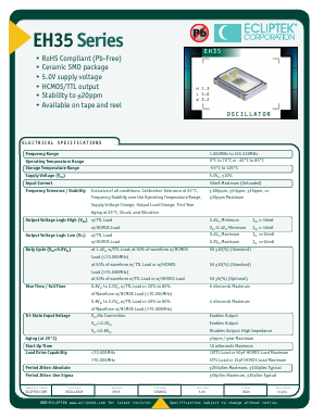 EH3525TTS-24.000M Datasheet PDF Ecliptek Corporation