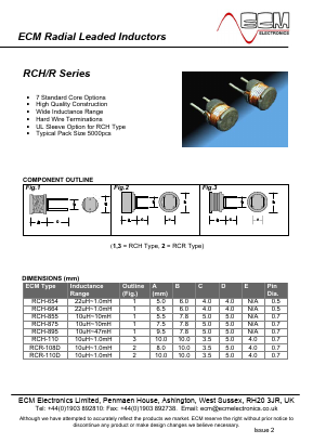 RCH-855 Datasheet PDF ECM Electronics Limited.