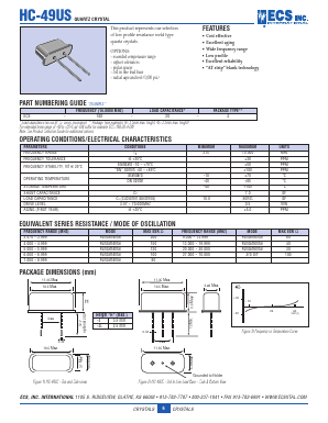 HC-49US Datasheet PDF ECS, Inc.