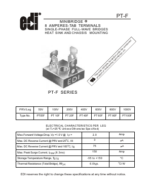 PT80F Datasheet PDF Electronic devices inc.