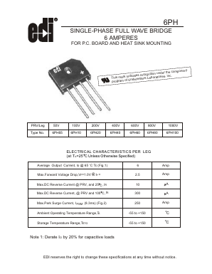 6PH40 Datasheet PDF Electronic devices inc.
