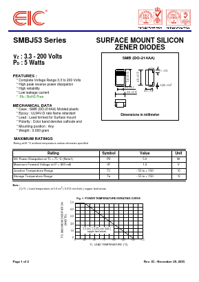 SMBJ5378A Datasheet PDF Electronics Industry