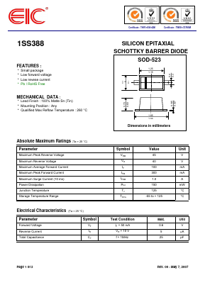 1SS388 Datasheet PDF Electronics Industry