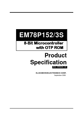 EM78P153 Datasheet PDF Elan Microelectronics Corp