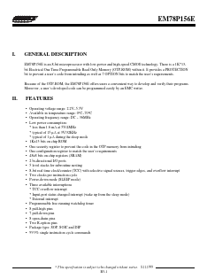 EM78P156E Datasheet PDF Elan Microelectronics Corp