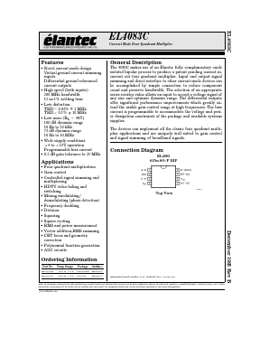 EL4083C Datasheet PDF Elantec -> Intersil