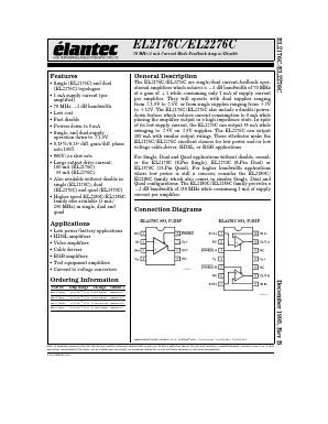 EL2276CS Datasheet PDF Elantec -> Intersil