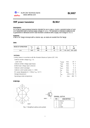 BLW87 Datasheet PDF eleflow technologies co., ltd.