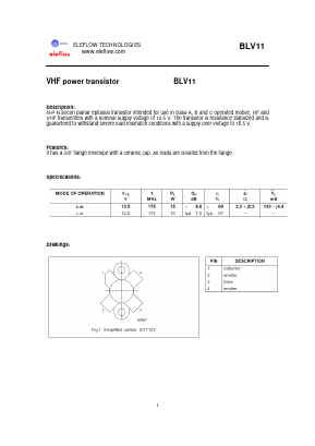 BLV11 Datasheet PDF eleflow technologies co., ltd.