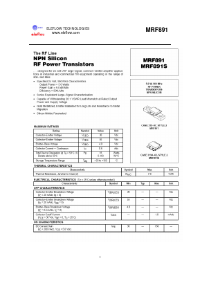 MRF891 Datasheet PDF eleflow technologies co., ltd.