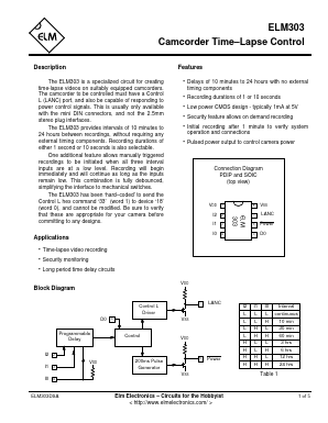 ELM303P Datasheet PDF Elm Electronics