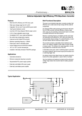 E910.27A Datasheet PDF ELMOS Semiconductor AG