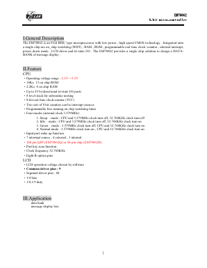 EM78862 Datasheet PDF ELAN Microelectronics