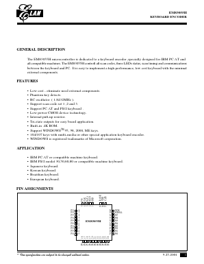 EM83055H Datasheet PDF ELAN Microelectronics