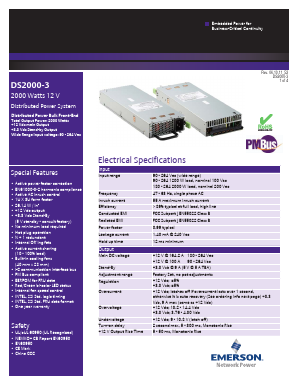 DS2000-3-001 Datasheet PDF Emerson Network Power