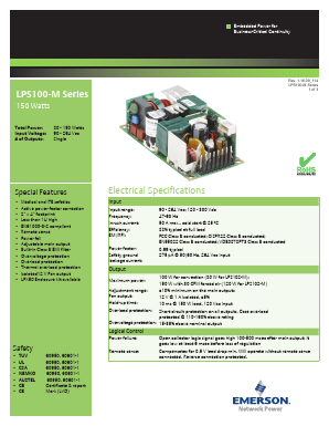 LPS102-M Datasheet PDF Emerson Network Power