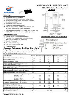 MBRF30L45CT Datasheet PDF EM Microelectronic - MARIN SA